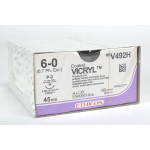 Vicryl ungefä. 6-0/0,7 P3 0,45 3Dtz