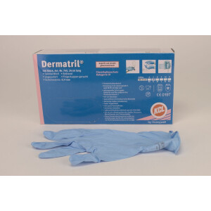 Dermatril Handschuhe blau Gr.7 (S) 100St