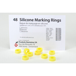 Silikon Ringe 8,0mm gelb 48St