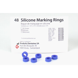 Silikon Ringe 8,0mm blau 48St
