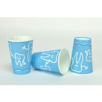 Mundspülbecher Papier Zahn blau   2000St