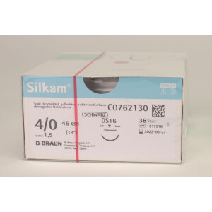 Silkam schwarz DS16 4/0 45cm   3Dtz